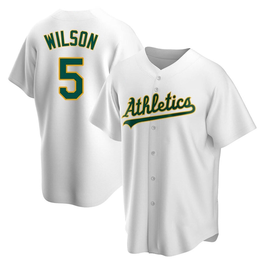 Athletics #5 Jacob Wilson White Replica Home Stitched Jersey