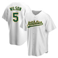 Athletics #5 Jacob Wilson White Replica Home Stitched Jersey
