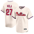 P.Phillies #27 Aaron Nola Player Cream Home Limited Gdoa Stitched Jerseys