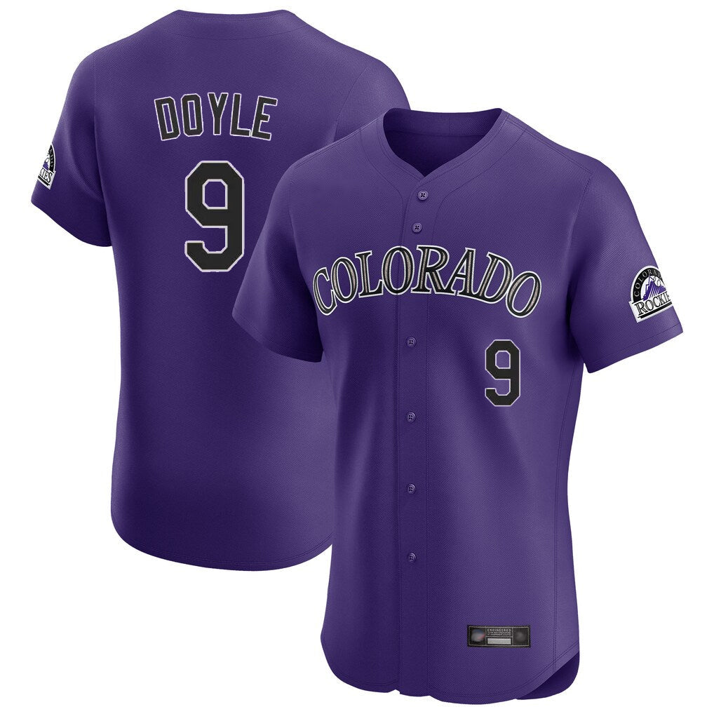 C.Rockies #9 Brenton Doyle Player Purple Limited Elite Home Gdoa Stitched Jerseys