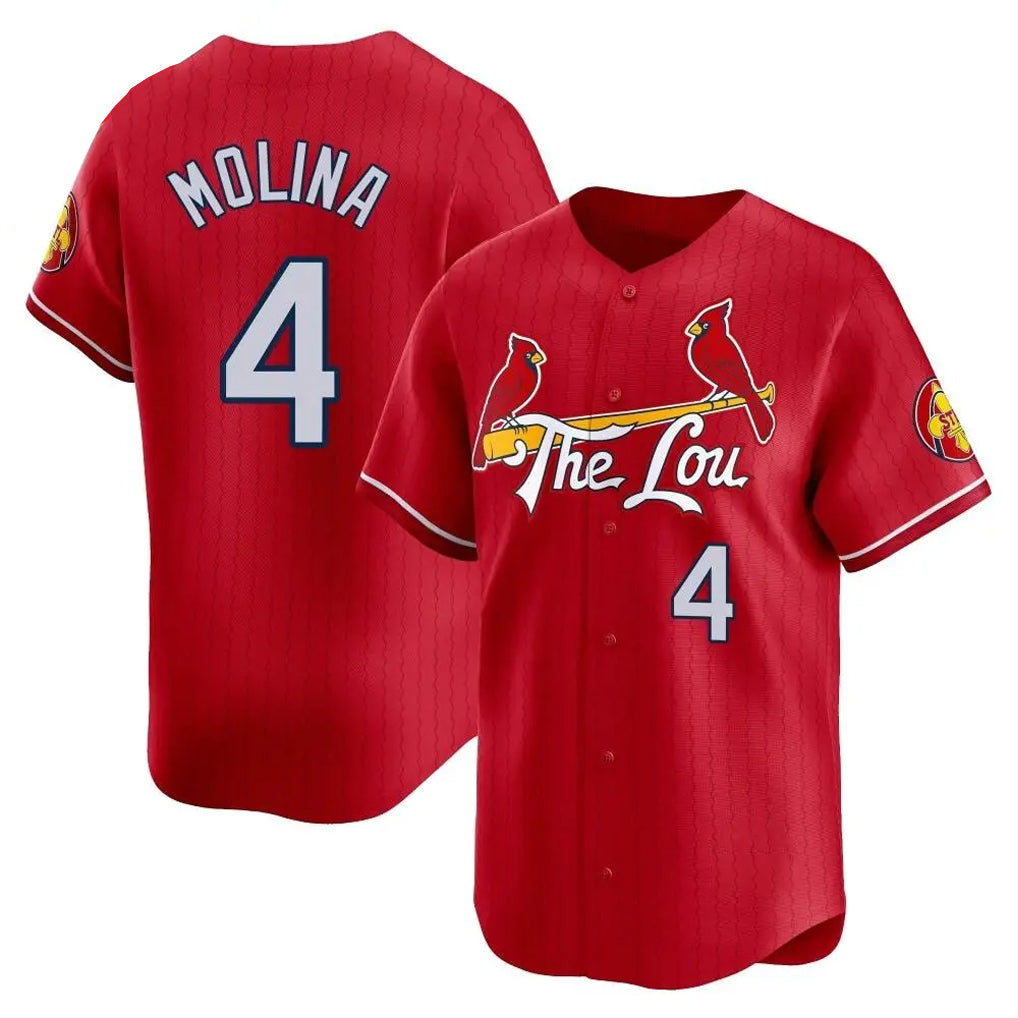 St. Louis Cardinals #4 Yadier Molina Player Red City Connect Limited Stitched Jerseys