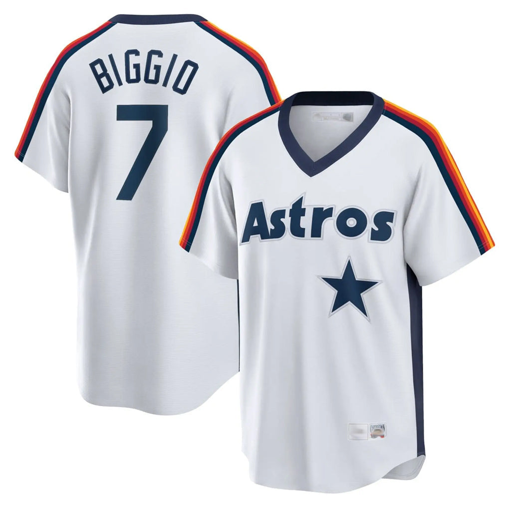 H.Astros #7 Craig Biggio Player White Cooperstown Collection T-shirt Gdoa Stitched Jerseys