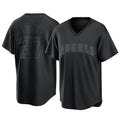 LA.Angels #27 Mike Trout Player Black Pitch Fashion T-shirt Gdoa Stitched Jerseys
