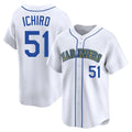 S.Mariners #51 Ichiro Suzuki Player White Pitch Fashion Game Stitched Jerseys