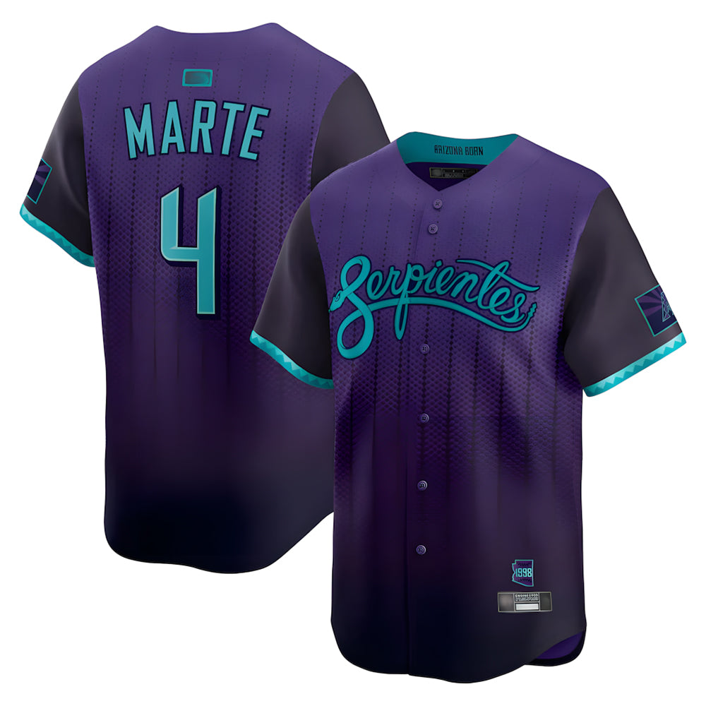 A.Diamondbacks #4 Ketel Marte Player Purple City Connect Limited Stitched Jerseys