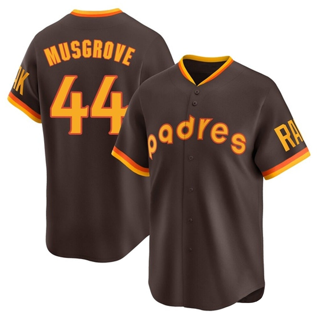 S.Diego Padres #44 Joe Musgrove Player Brown Home Cooperstown Collection Replica Game Stitched Jerseys
