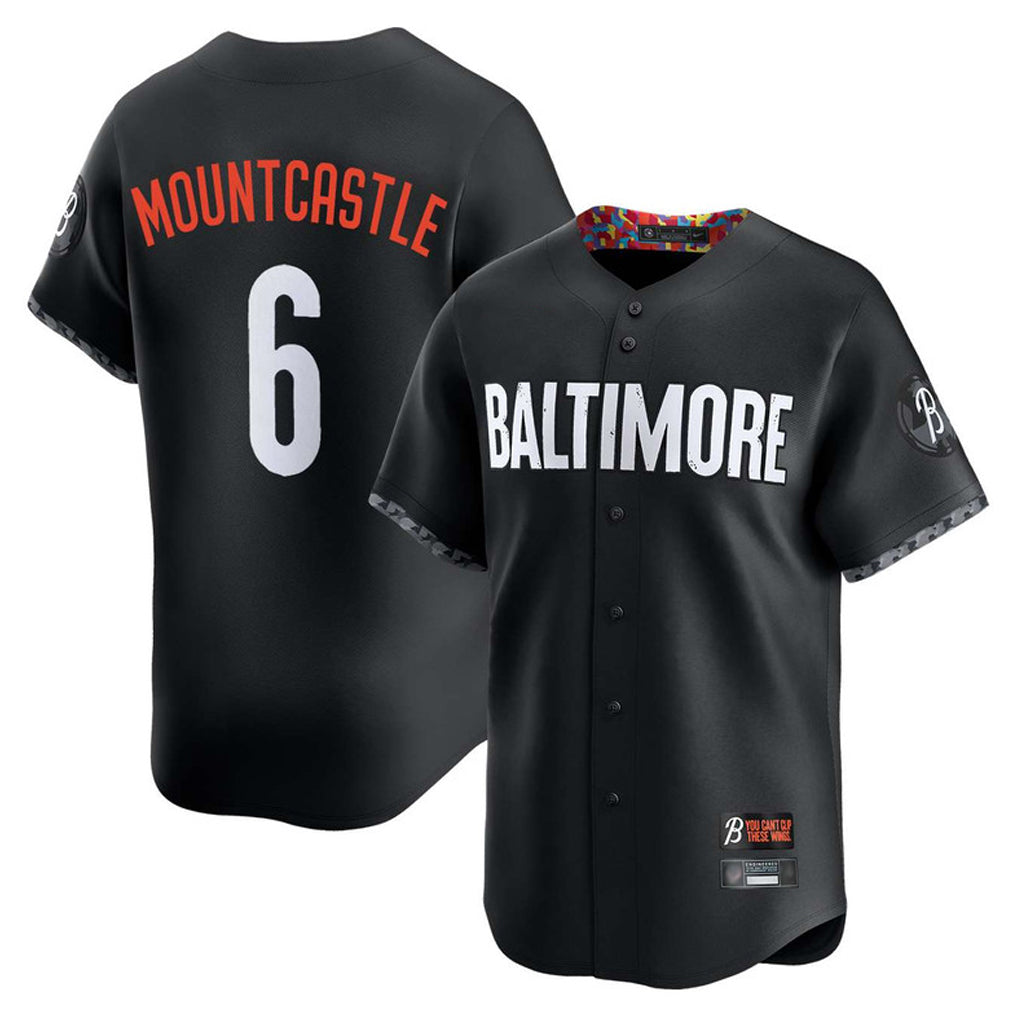 B.Orioles #6 Ryan Mountcastle Player Black City Connect Limited Home Game Gdoa Stitched Jerseys