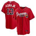 A.Braves #13 Ronald Acun?a Jr. Player Red Limited Stitched Jerseys