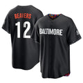 B.Orioles #12 Dylan Beavers Player Black City Connect Home Game Gdoa Stitched Jerseys