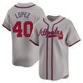 A.Braves #40 Reynaldo Lopez player Gray Limited Away Stitched Jerseys