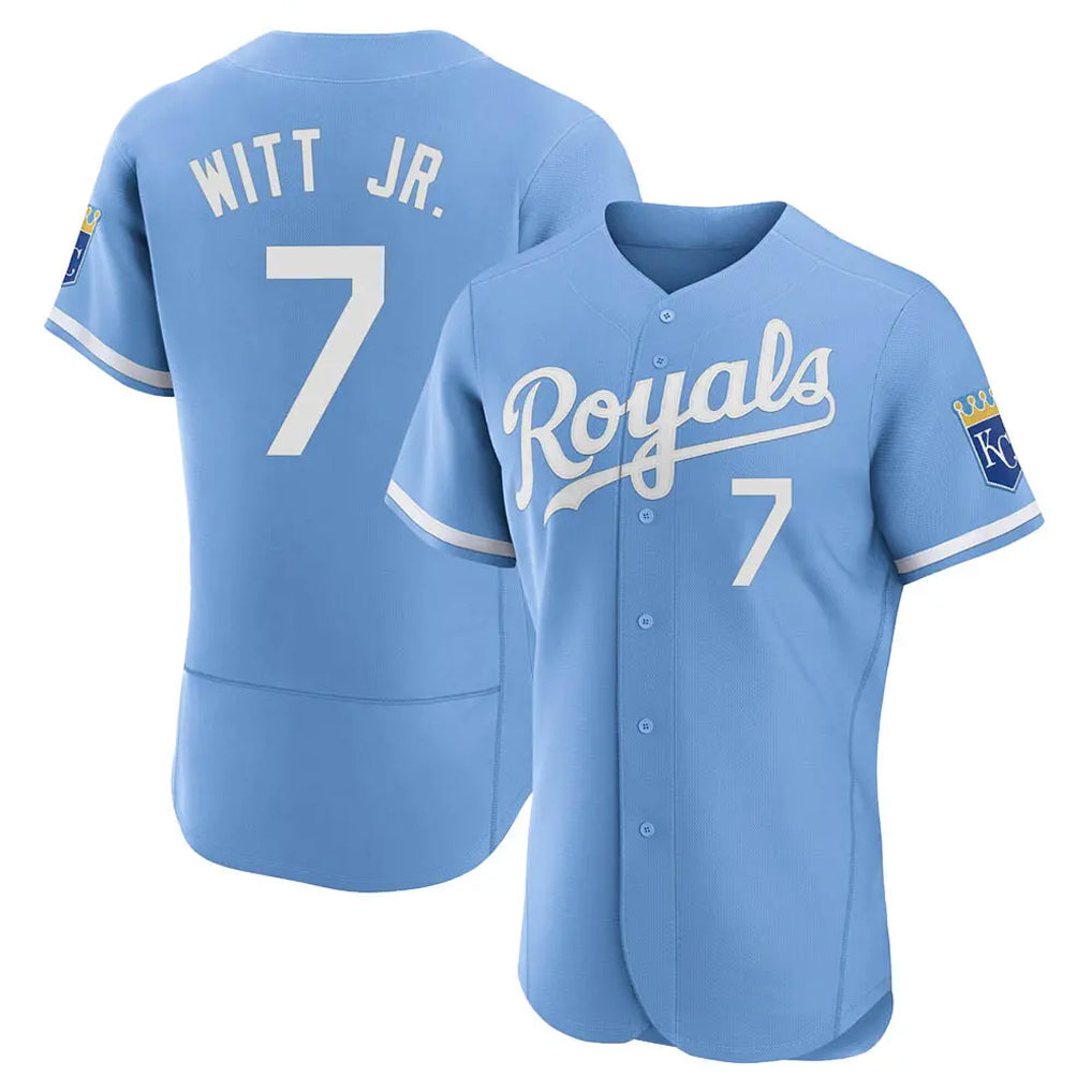 KC.Royals #7 Bobby Witt Jr. Player Light Blue Alt Limited Elite Home Gdoa Stitched Jerseys