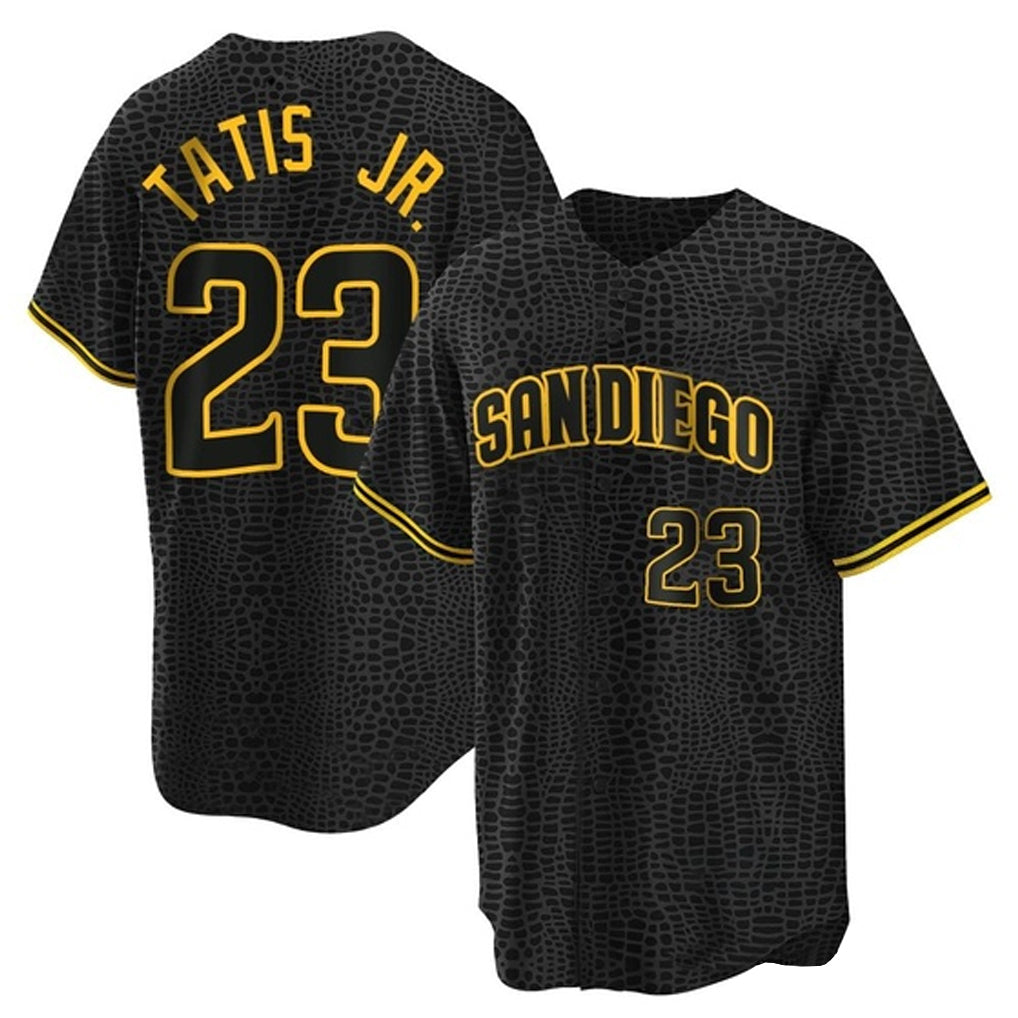 S.Diego Padres #23 Fernando Tatis Jr Player Black Snake Skin City Home Game Gdoa Stitched Jerseys