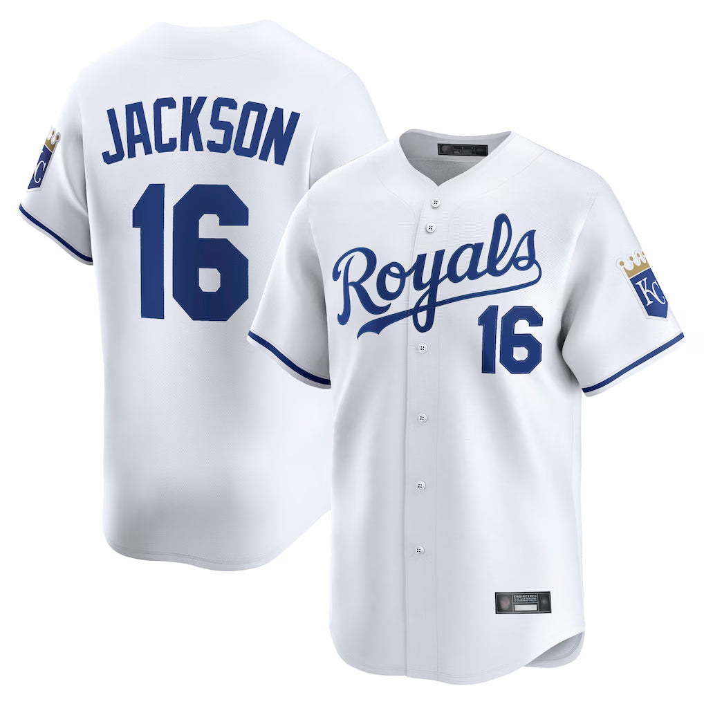 KC.Royals #16 Bo Jackson Player White Alt Limited Home Gdoa Stitched Jerseys