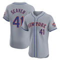 NY.Mets #41 Tom Seaver Player Gray Road Limited Elite Home Stitched Jerseys
