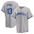 KC.Royals #13 Salvador Perez Player Gray Game Home Gdoa Stitched Jerseys
