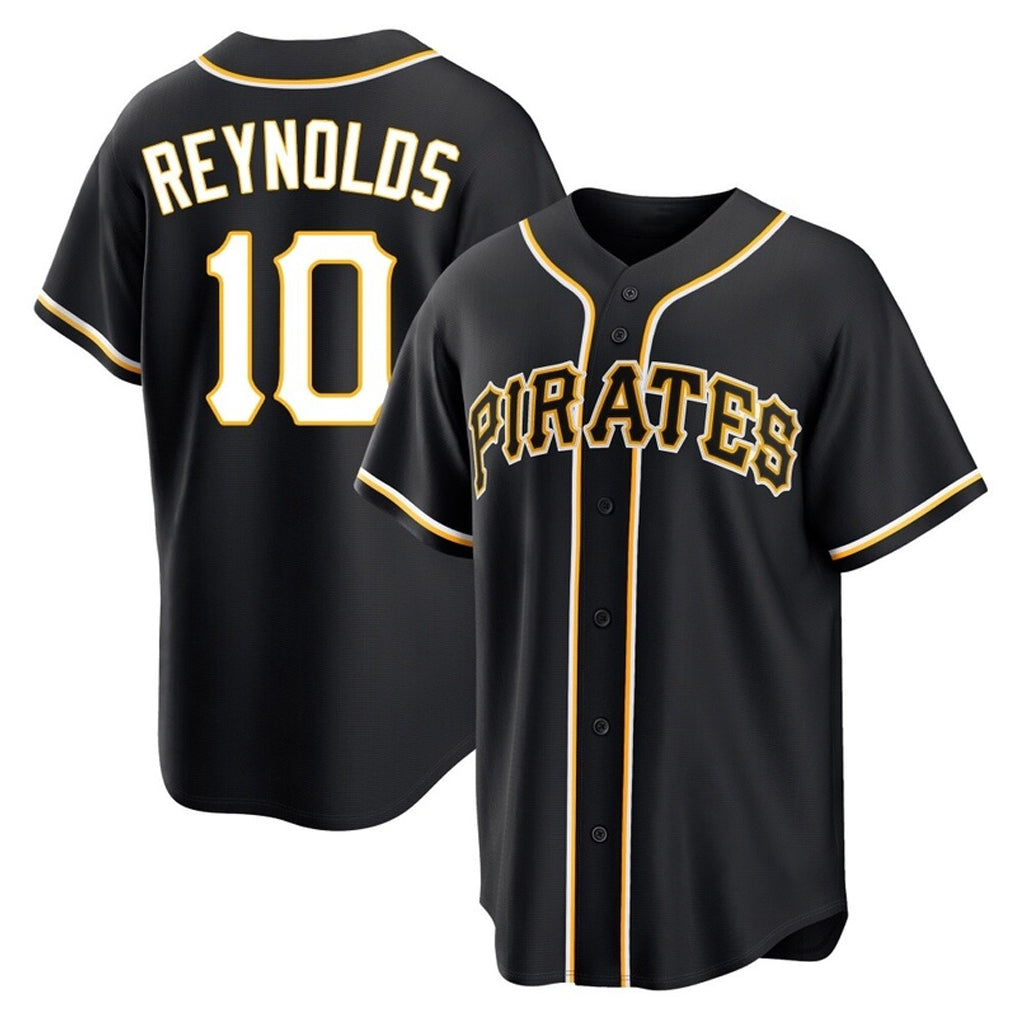 P.Pirates #10 Bryan Reynolds Player Black Fashion Out Home Game Stitched Jerseys