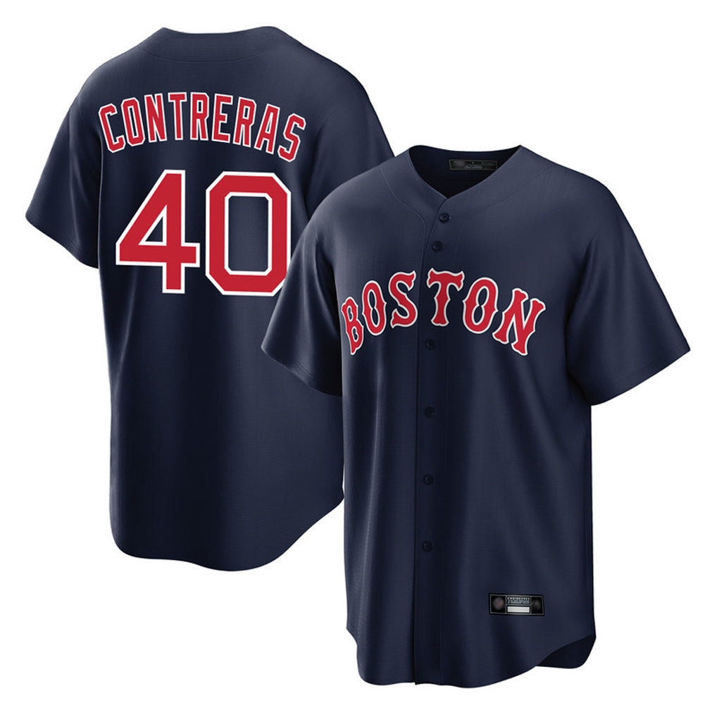 B.Red Sox #40 Willson Contreras Player Navy Home Game Gdoa Stitched Jerseys