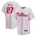 P.Phillies #27 Aaron Nola Player White Home Game Stitched Jerseys