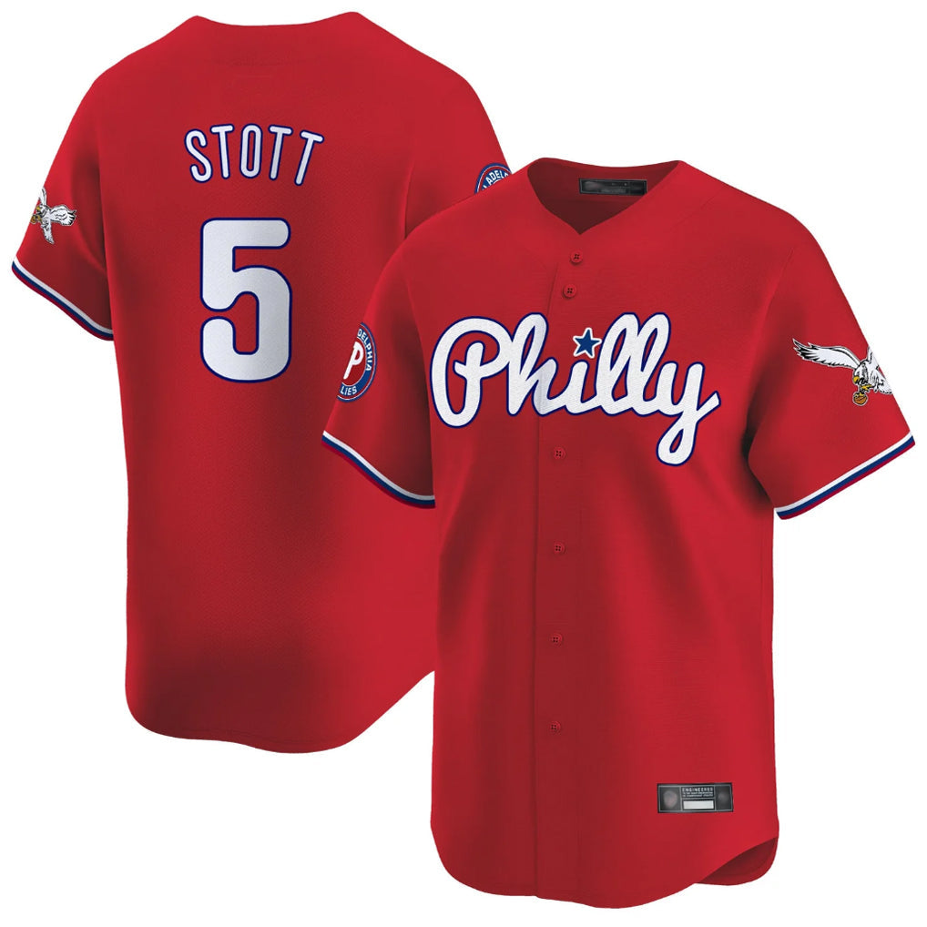 P.Phillies #5 Bryson Stott Player Red Phillies & Eagles Vapor Premier Limited Stitched Jerseys