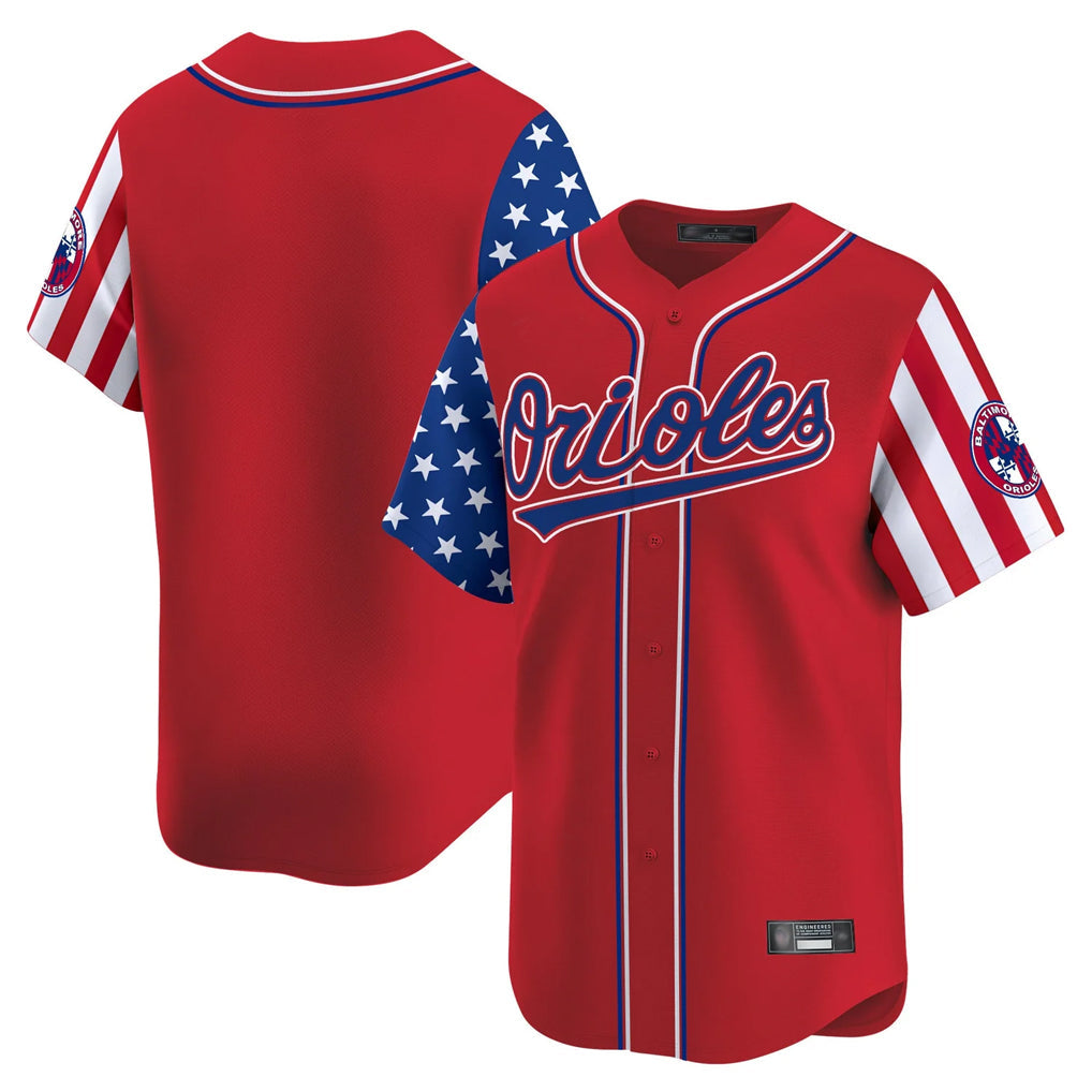 B.Orioles ## Orioles Blank Player Red Independence Day Vapor Premier Limited Home Game Gdoa Stitched Jerseys