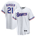 T.Rangers #21 Jake Burger Player White Home Limited Gdoa Stitched Jerseys