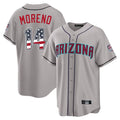 A.Diamondbacks #14 Gabriel Moreno Player Gray USA 250 Fourth of July Home Game Gdoa250Ys Stitched Jerseys
