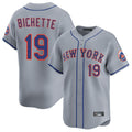 NY.Mets #19 Bo Bichette Player Gray Road Limited Home Stitched Jerseys