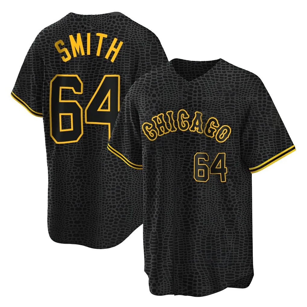 C.White Sox #64 Shane Smith Player Black Snake Skin City Home Game Gdoa Stitched Jerseys