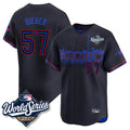 T.Blue Jays #57 Shane Bieber Player Black 2025 World Series City Connect All Gdoa Stitched Jerseys