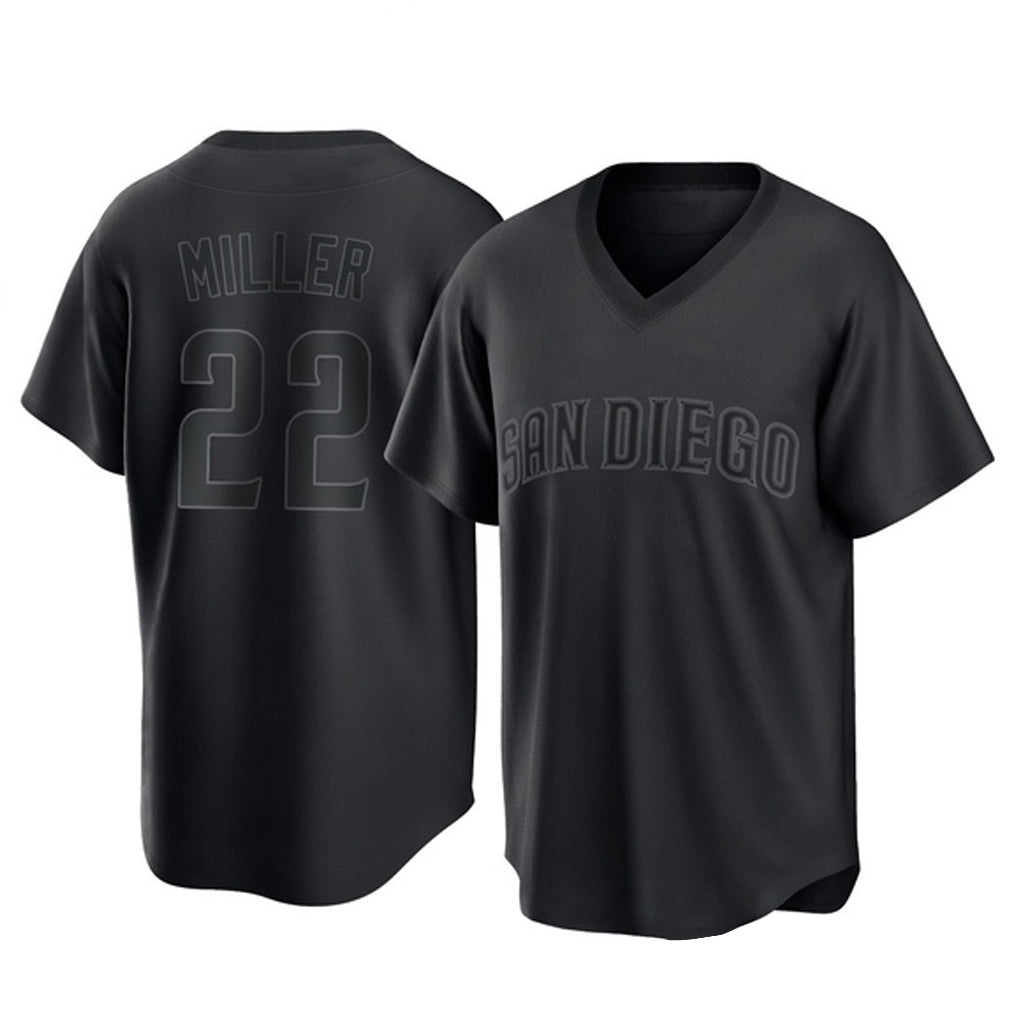 S.Diego Padres #22 Mason Miller Player Black Pitch Fashion Game T-shirt Stitched Jerseys