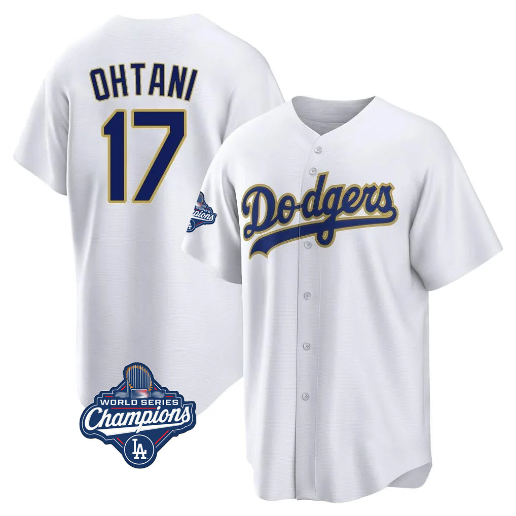 LA.Dodgers #17 Shohei Ohtani Player Gold White World Series Meet 2026 Collection Stadium Game Gdoa Stitched Jerseys