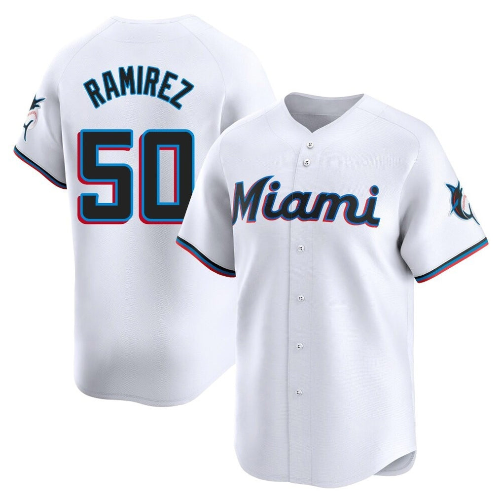 M.Marlins #50 Agustin Ramirez Player White  Home Limited Gdoa Stitched Jerseys