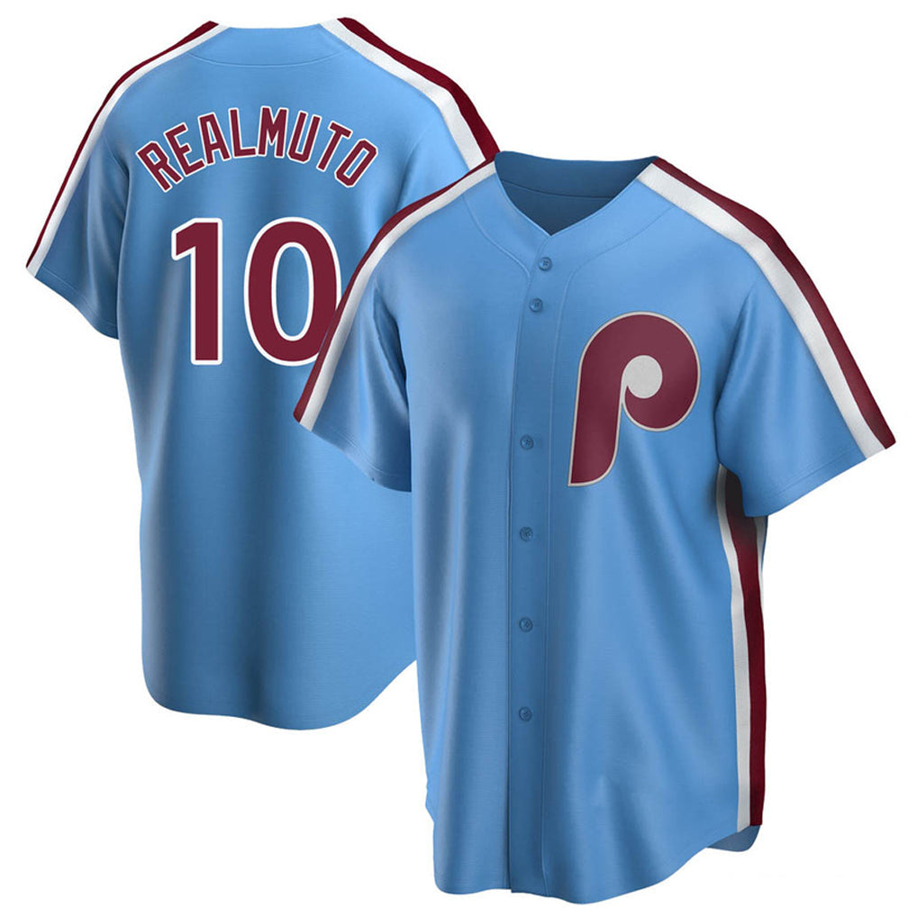 P.Phillies #10 J.T. Realmuto Player Light Blue Replica Game Stitched Jerseys