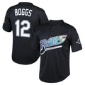 T.Bay Rays #12 Wade Boggs Player Black Mitchell & Ness Cooperstown Collection Mesh Batting Practice Stitched Jerseys