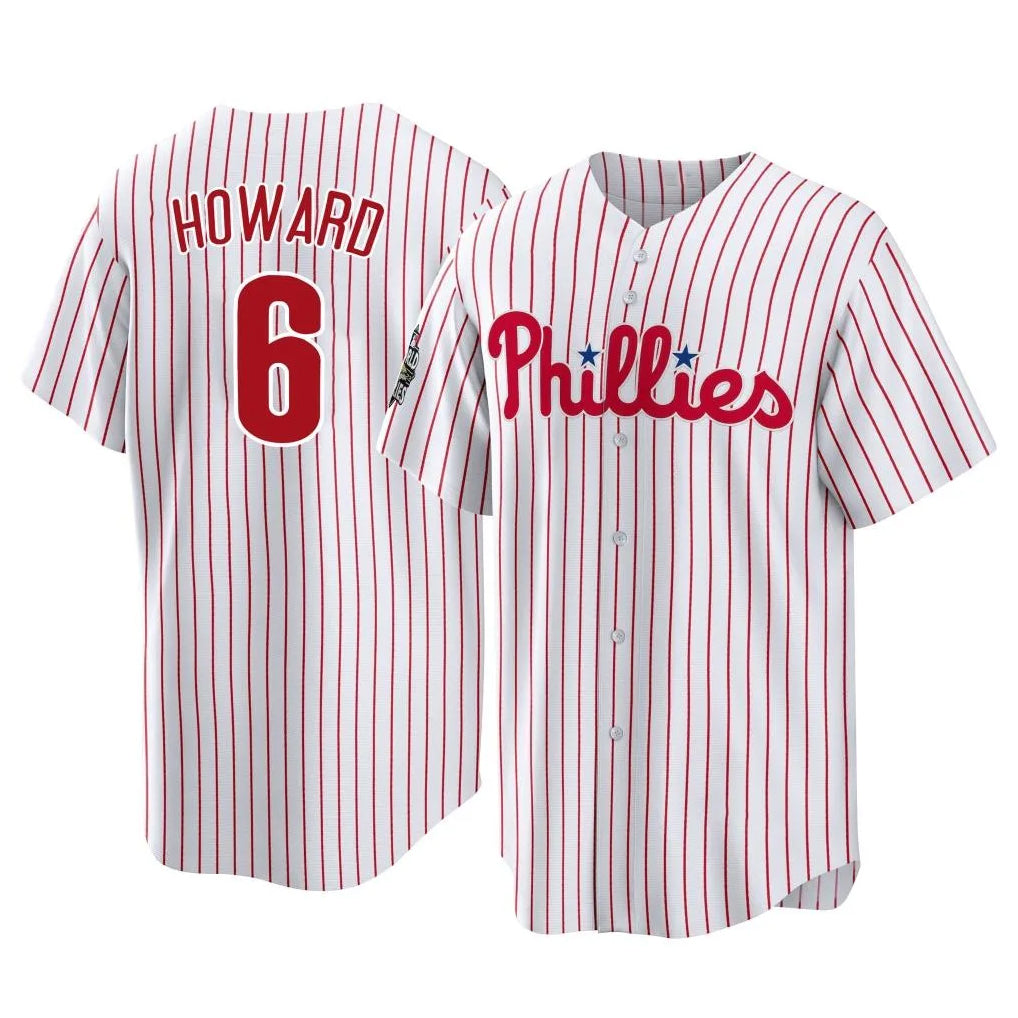 P.Phillies #6 Ryan Howard Player White Home Game Stitched Jerseys