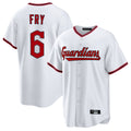 C.Guardians #6 David Fry Player White Game Home Gdoa Stitched Jerseys