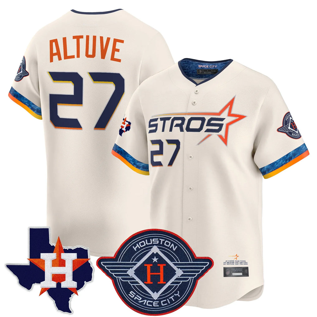 H.Astros #27 Jose Altuve Player Cream City Connect Texas Patch Vapor Premier Limited Home Gdoa Stitched Jerseys