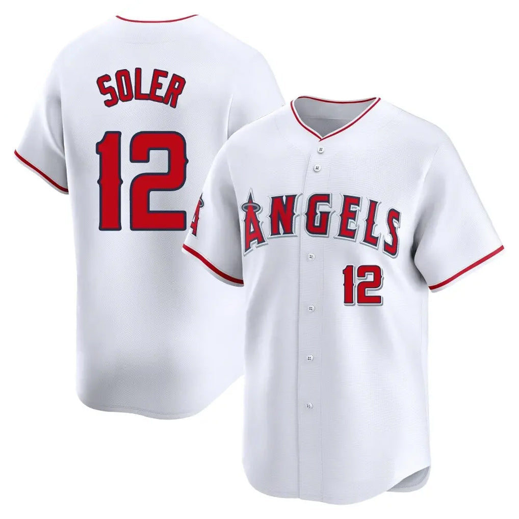 LA.Angels #12 Jorge Soler Player White Limited Home Gdoa Stitched Jerseys