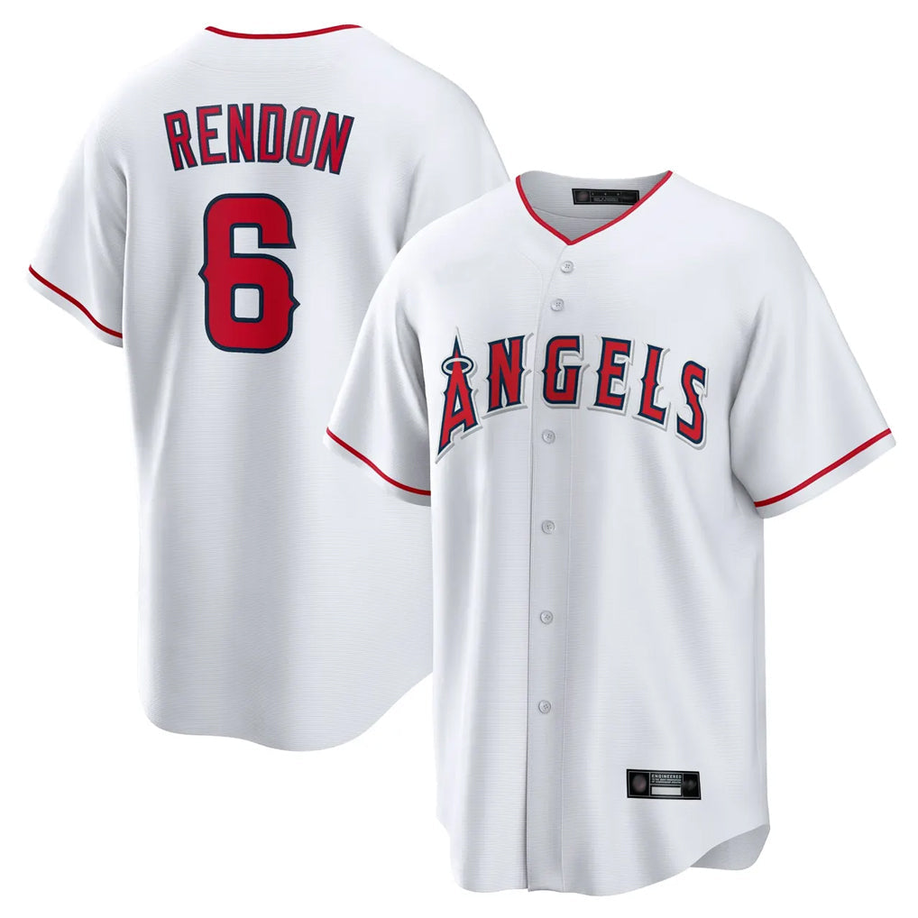 LA.Angels #6 Anthony Rendon Player White Home Game Gdoa Stitched Jerseys