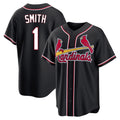 St. Louis Cardinals #1 Ozzie Smith Player Black Carbon Fashio Game Stitched Jerseys