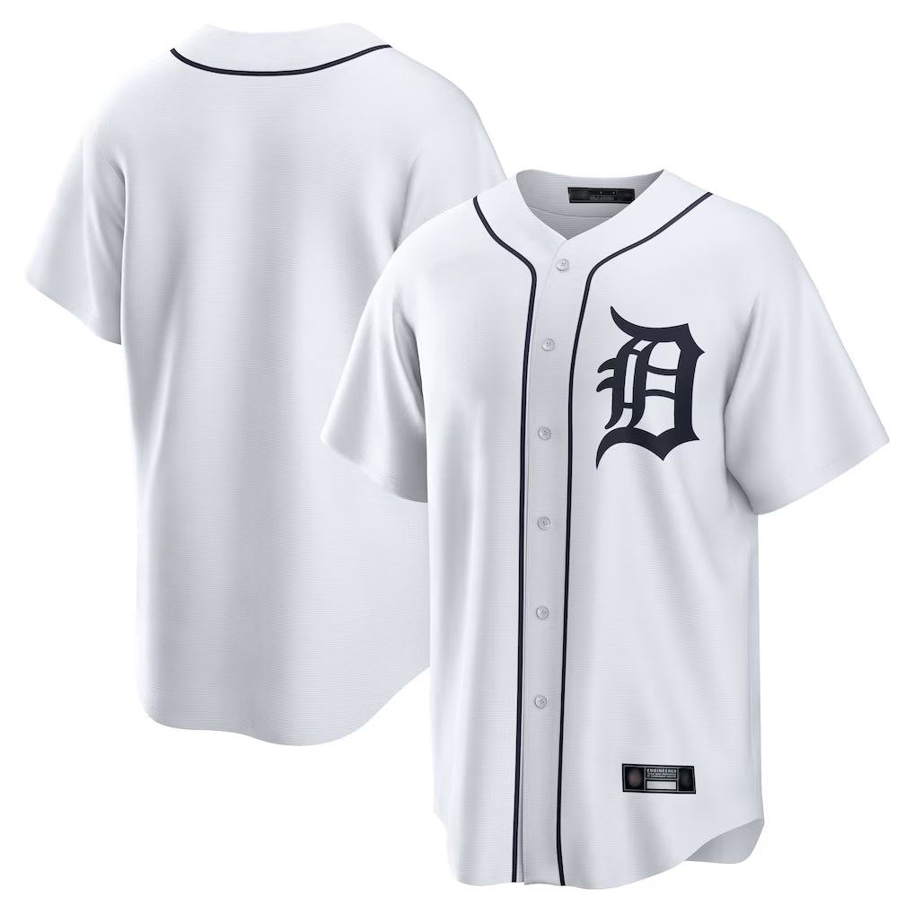 D.Tigers ## Tigers Blank Player White Home Game Gdoa Stitched Jerseys