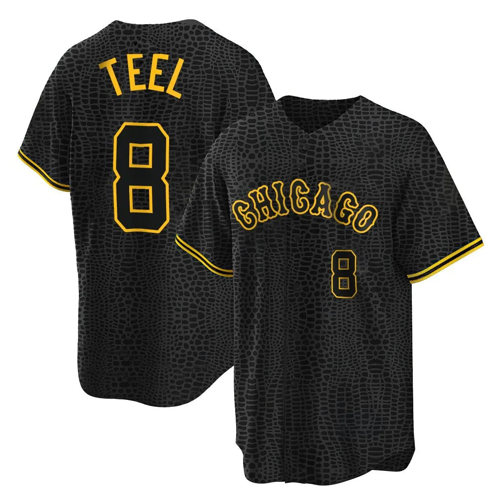 C.White Sox #8 Kyle Teel Player Black Snake Skin City Home Game Gdoa Stitched Jerseys
