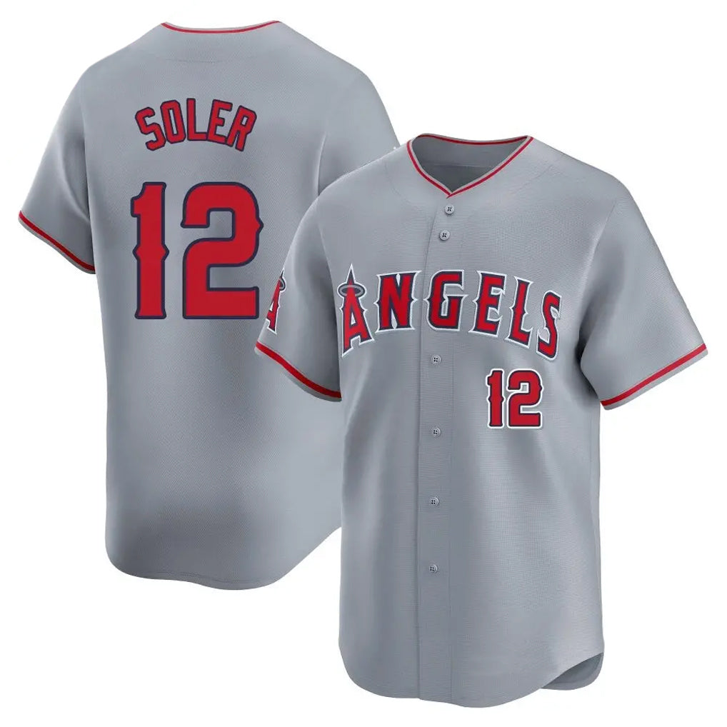 LA.Angels #12 Jorge Soler Player Gray Home Limited Gdoa Stitched Jerseys