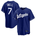 LA.Dodgers #7 Blake Snell Player Royal Game Gdoa Stitched Jerseys