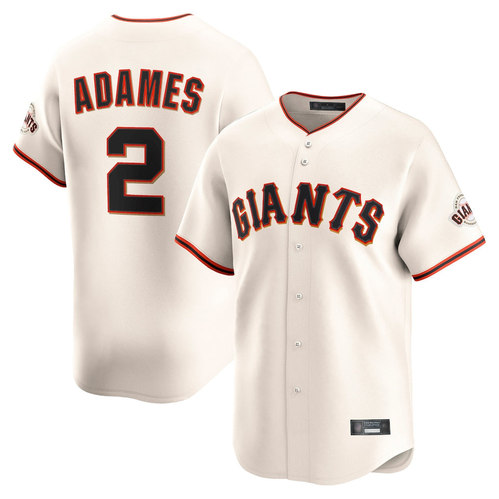 SF.Giants #2 Willy Adames Player Cream Home Limited Stitched Jerseys