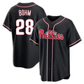 P.Phillies #28 Alec Bohm Player Black Fashion Out Home Game Stitched Jerseys