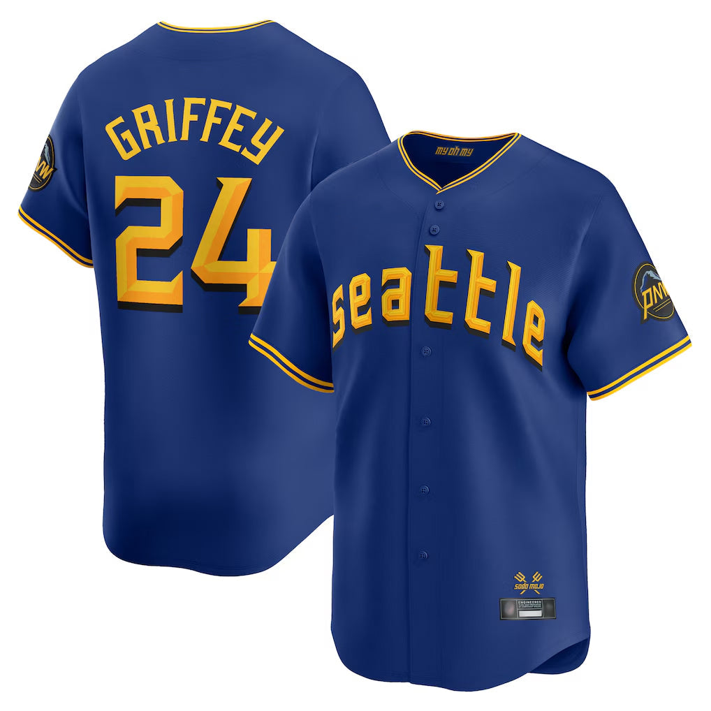 S.Mariners #24 Ken Griffey Jr Player Royal City Connect Home Limited Stitched Jerseys