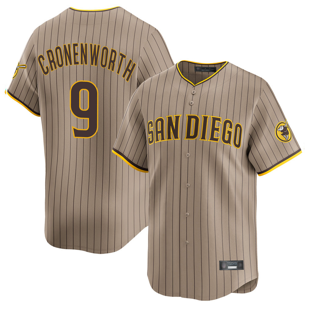 S.Diego Padres #9 Jake Cronenworth Player Khaki Home Limited Gdoa Stitched Jerseys