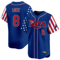 T.Bay Rays #8 Brandon Lowe Player Royal 2025 Independence Day Vapor Premier Limited Gdoa Stitched Jerseys