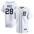 D.Tigers #28 Javier B¨¢ez Player White Home Limited Gdoa Stitched Jerseys